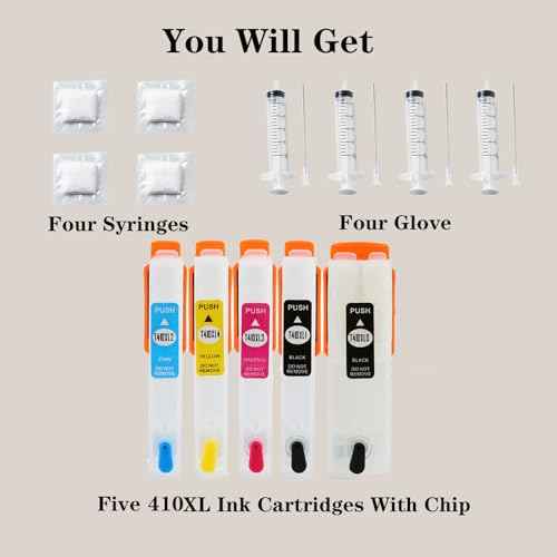 KHY Remanufactured 410XL Empty Refillable Ink Cartridges With a Single-use Chips Suitable 410XL Workforce Pro Expression XP-640 XP-830 XP-7100 XP-530 XP-630 XP-635 Regular Or Sublimation Printing