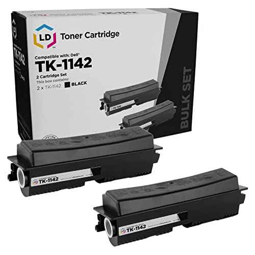 LD Products Compatible Toner Cartridge Replacement for (2-Pack, Black) Kyocera TK-1142 Works with Kyocera Mita FS-1035 MFP, FS-1135 MFP, M2035dn, M2535dn