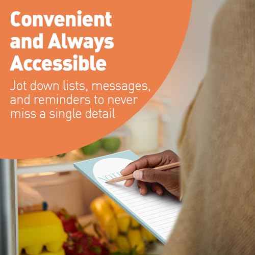 S&O Magnetic Notepads for Refrigerator 4 Pack, Sticky notes for Fridge Sets - Sticky Journals for Freezer - Magnetized memo sheets for cooler - 3.5¡± x 7¡±, 45 Pages