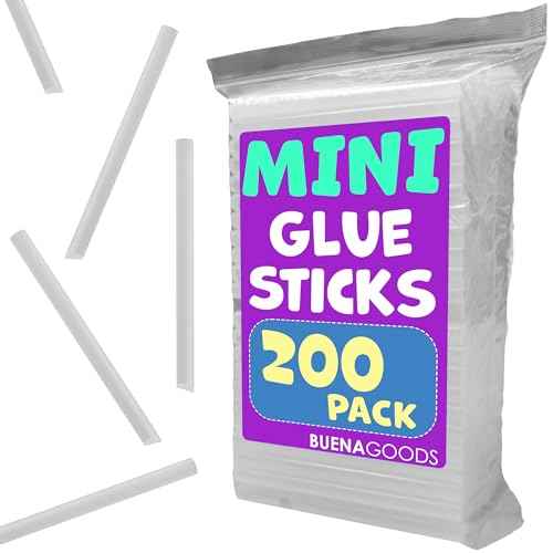 200 Pack Mini Hot Glue Sticks for Mini Hot Glue Guns - 4" x 0.27" - Bond and Craft on Metal, Paper, Glass, Wood, and More - Quick Drying and Transparent Sticks Bulk