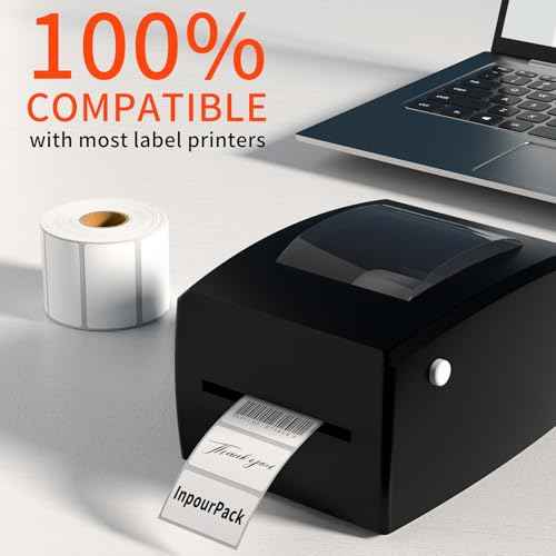 2x1inch Direct Thermal Label Paper for Barcodes, Shipping, 1000 Labels Per Roll White, Compatible with Rollo Label Printer & Zebra Desktop Printers