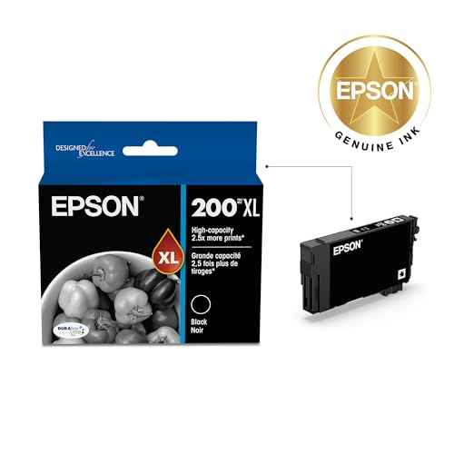 EPSON 200 DURABrite Ultra Ink High Capacity Black Cartridge (T200XL120-S) Works with WorkForce WF-2520, WF-2530, WF-2540, Expression XP-200, XP-300, XP-310, XP-400, XP-410