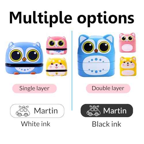 Ships Next Day, Made in USA,Name Stamp for Clothing Kids Waterproof, Sello para Ropa De Ni?Os Permanente£¬Water Bottles,Lunch Boxes,School Supplies,Custom Clothes Stamp