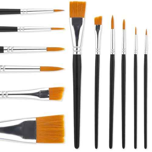 Face Paint Brush Set, 6 Pcs Professional Artist Brush for Body Face Painting Body Art Makeup Kit for Acrylic Painting Oil Gouache Watercolor Halloween Cosplay Party Makeup Kit