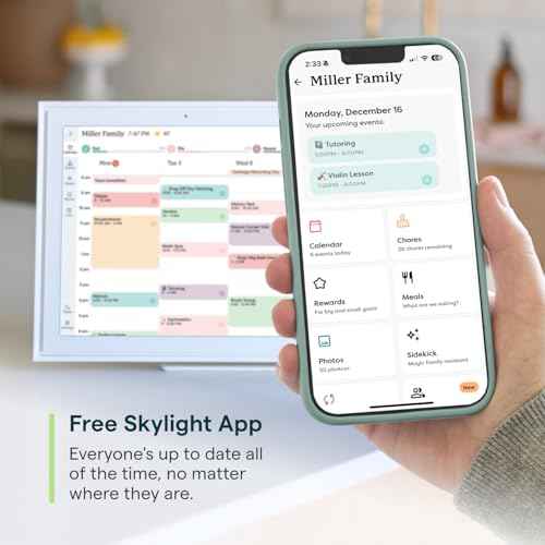 Skylight Calendar - 15" Digital Calendar - White