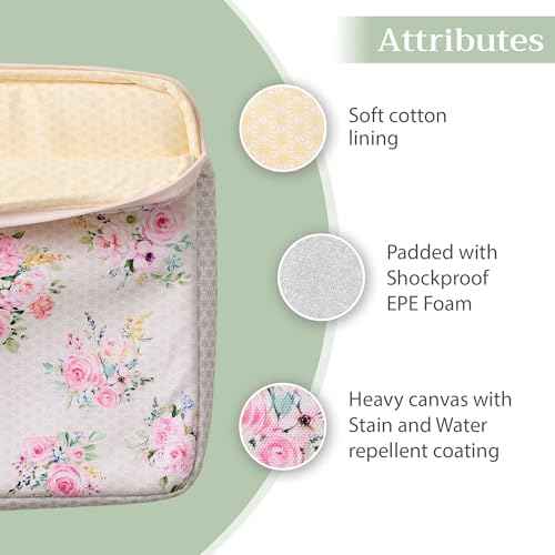 Maison d'Hermine Laptop Sleeve with Handle Case Stain and Water Repellent Cotton Canvas
