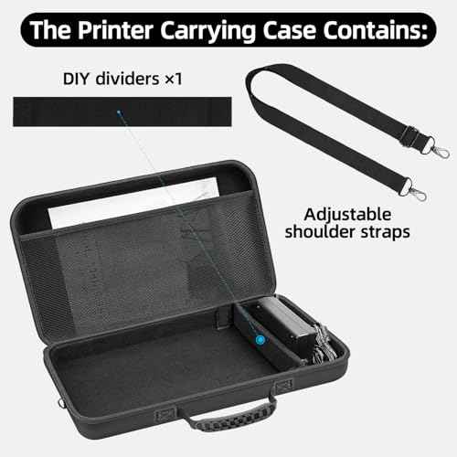 Hard Travel Case for Canon PIXMA TR160/ TR150/ iP110 Wireless Portable Printer and Battery Pack, Printer Organizer with Adjustable Shoulder Strap, Mesh Pocket fit Ink Tank, Adapter (CASE ONLY)
