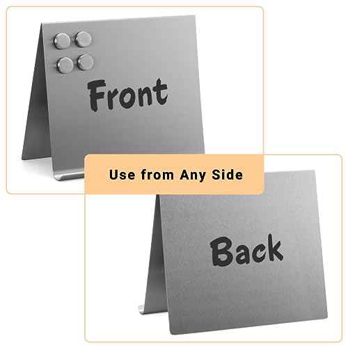 Large Magnetic Bulletin Board ? Dry Erase Memo Board with Stand ? Tabletop Metal Easel for Magnet Display ? 12x10 Inches + 4 Magnets