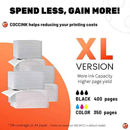 COCCINK PG-210 CL-211 210XL 211XL Ink Cartridge for Canon Pixma MX320 MX340 MX410 MX420 MX350 MP250 MP280 MP480 MP490 MP495 Printer Remanufactured for Canon 210 XL 211 XL Combo Pack (1 Black 1 Color)