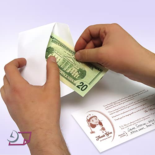 Thank You Tip Envelopes for Hotel and Motel - Housekeeping Gratitude envelopes measures 3-1/2" X 6-1/2", Bright White, 24lb. - Gummed Flap (Box of 500)