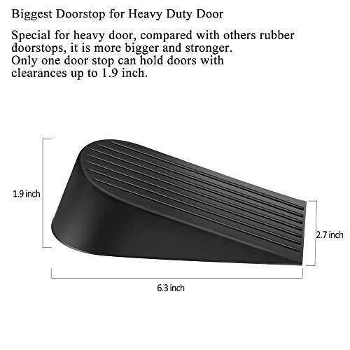 Talkfun Heavy Duty Door Stopper 2 Pack – Non-Scratch Rubber Wedge for All Floors