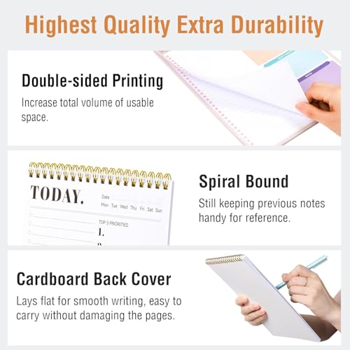 Cute Daily To-Do List Notebook 6.5x9.8 Inches - Forvencer Work & Home Planning