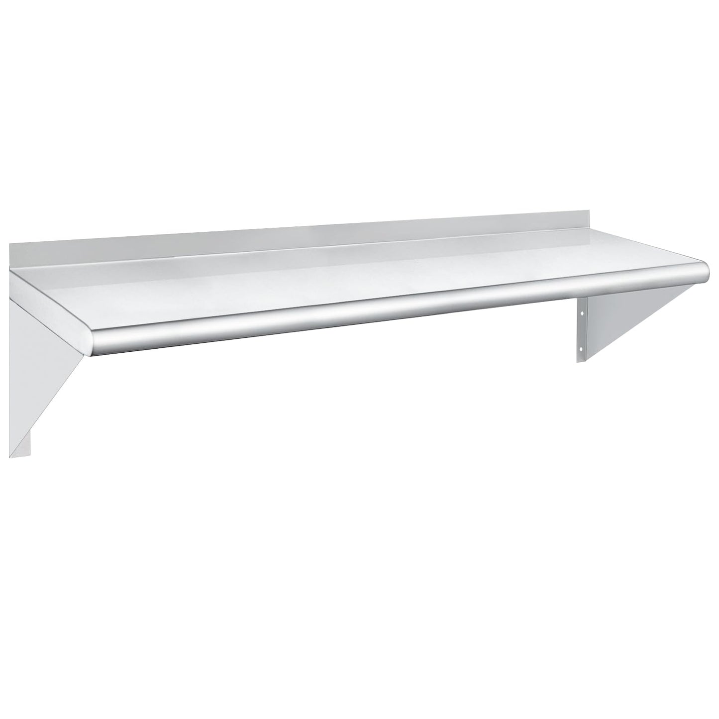 HARDURA Stainless Steel Shelf 12" x 48", 250lb Commercial Shelves Wall Mount Metal Shelving with Backsplash and Brackets for Kitchen, Restaurant, Laundry Room and Home