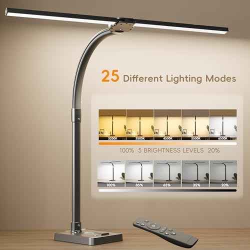 Desk lamp£¬Led Desk Lamp for Office Home - Eye Caring Architect lamp, 24WDual Screen Computer Monitor Adjustable Smart Desk lamp, Suitable for Home/Office/Bedroom
