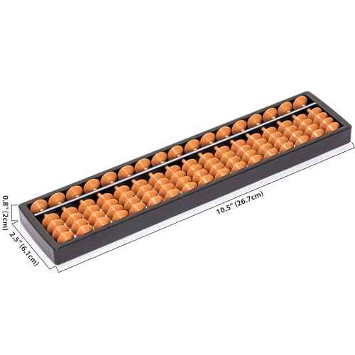 Yellow Mountain Imports Digit Standard Abacus 10.5 Inches - Professional 17 Column Soroban Calculator (Functional and Educational Learning Tool)