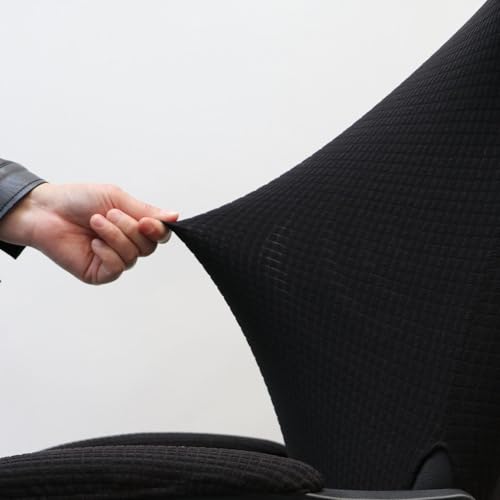 Melaluxe Black Office Chair Cover with Armrest Covers — Universal Stretch Desk Chair Slipcovers