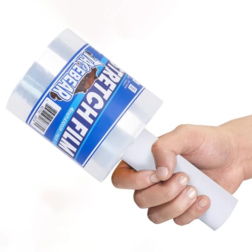 TAPEBEAR Clear 4" x 1000Ft Industrial Stretch Wrap Film with Handle