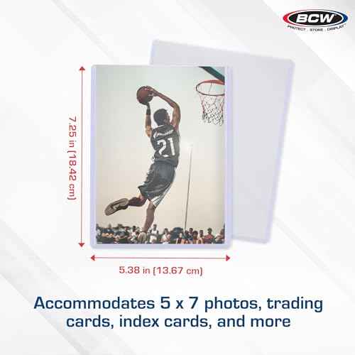 BCW 5 X 7 Photo Toploader - 25 ct | Photo Postcard Protectors, Rigid Hard Plastic Holders | Card Sleeves Photo Holders for 5x7 Memories and Collectibles and Document Storage