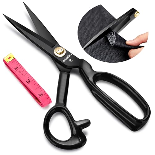 8-Inch Heavy Duty Fabric Scissors - Professional Sewing Shears for Leather & Crafting