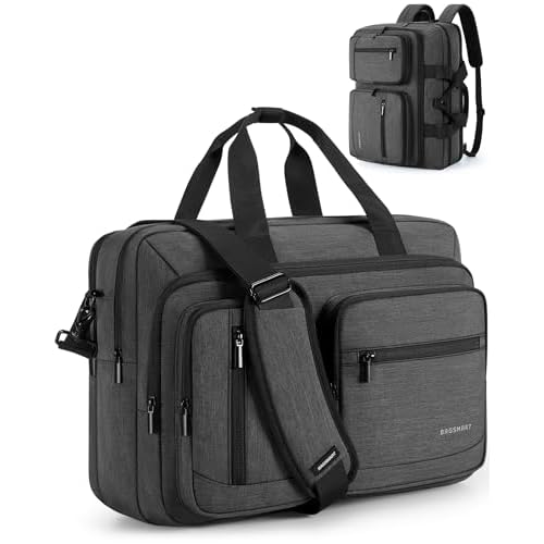 BAGSMART 3 In 1 Laptop Bag for Men, Computer Briefcase 17.3 Inch Laptop Water-Repellent Shoulder Bag, Computer Bag Business Travel Office, Black