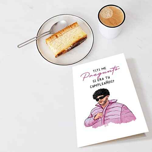 Chenive Bad Bunny Birthday Card for Friends, Happy Birthday Card for Him Her, Bad Bunny Card In Spanish, Feliz Cumpleanos