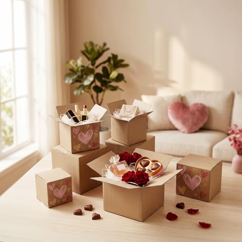 Hoikwo Bulk Shipping Boxes Assorted Sizes 4x4x4, 5x5x5, 6x6x6 - Professional Brown Cardboard Pack for Retail & Moving
