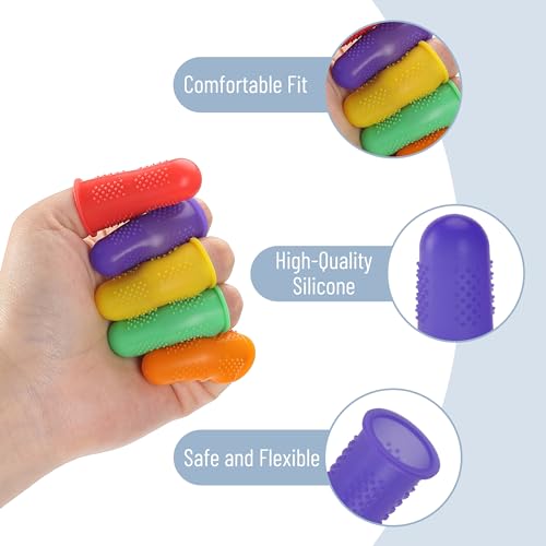Mr. Pen Silicone Hot Glue Gun Finger Caps 24 Pcs Multi-Color, 3 Sizes