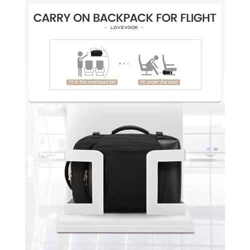 LOVEVOOK 40L Travel Backpack for Women Men, Large Carry on Backpack for Airplanes TSA Personal Item Travel Bag fits 15.6" Laptop, Waterproof Weekender Essentials Airline Approved with 2 Packing Cubes