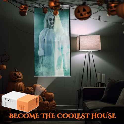 2 Pcs Halloween Window Projector 62.5" x 35" Holographic Rear Projection Screen Set Portable Fabric Double Sided Projector Screen for Projecting Halloween Videos Haunted Windows Film Night