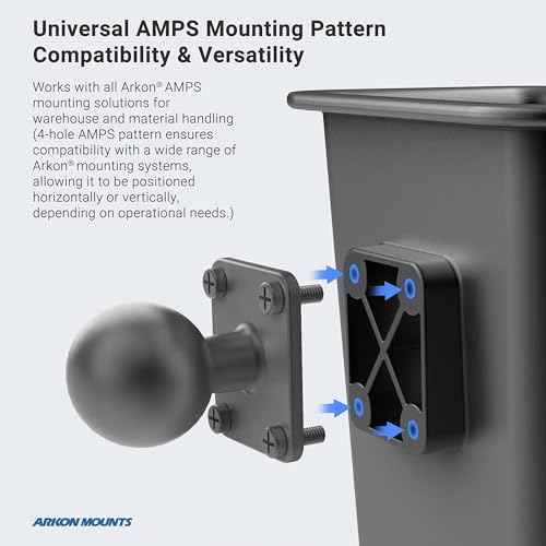 ARKON Mounts Large Barcode Scanner Holder | Fits Large Barcode Scanners | 4-Hole AMPs Mount | Heavy Duty Design for Fulfillment Centers and Warehouses | Compatible Zebra Scanner Holster
