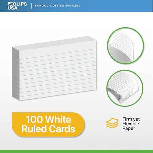 Index Cards Bulk 3x5 (2400 Cards) Flash Cards For Studying Note Cards Flashcards Notecards 100 Per Pack (24 Pack 3X5)
