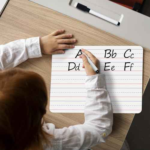 32 Pack Dry Erase Boards, 9"x12" Double Sided Easel Small Whiteboards with Lines for Kids, Education Teacher Classroom Bulk, Mini Portable Drawing Writing White Boards Lined Lapboards for Students