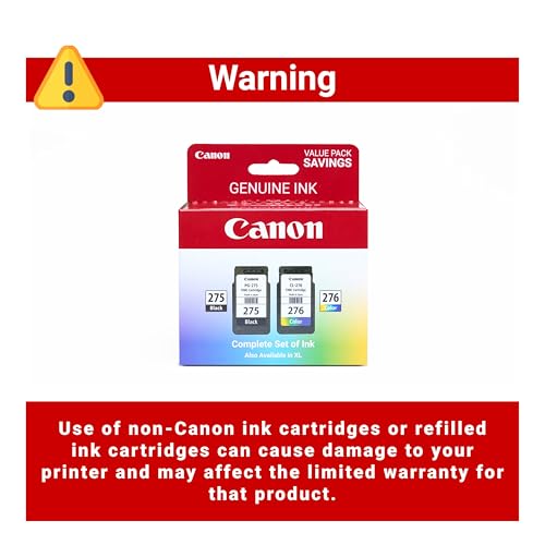 Canon PG-275 / CL-276 Ink Cartridge Set for TS3520/3522/4722/3720/3722, One Size