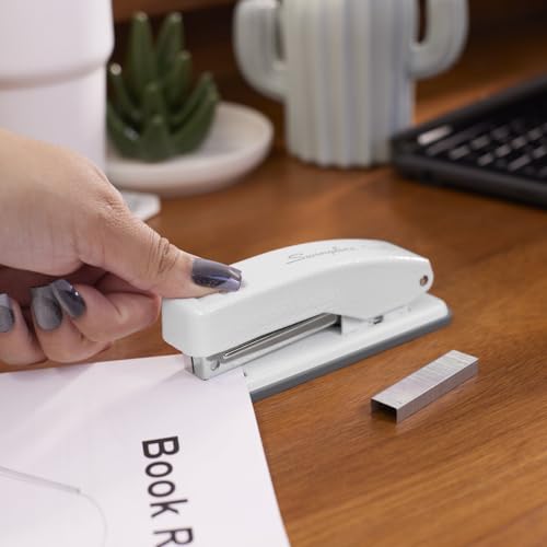 Swingline Cub Compact Desktop Stapler - White, 20 Sheet Capacity, Jam-Free, Metal