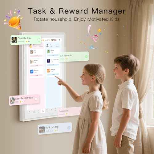 15.6 Inch Digital Calendar, Full HD Touchscreen Smart Planner for Family Schedules - Wall & Desk Mount, Great for Seamless Daily Planning & Household Organization, with LED Reminder Light