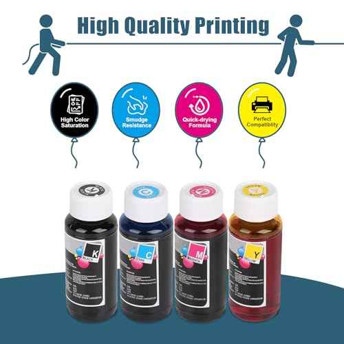 285 286 Ink Refill Bottle Combo Pack, Replacement for Canon 285 286 Ink Cartridge Compatible for Canon Printer TR7820 TS7720 TS7722 Printers, 100ml for Each, 4 Pack