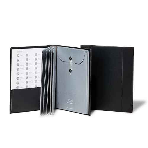 Savor | 2025 Edition The Folio¢â Document Organizer | Custom Dyed Cloth-Bound Expanding File for Important Papers, Passports, Birth Certificates & More | Ideal for Home Organization & Graduation Gift