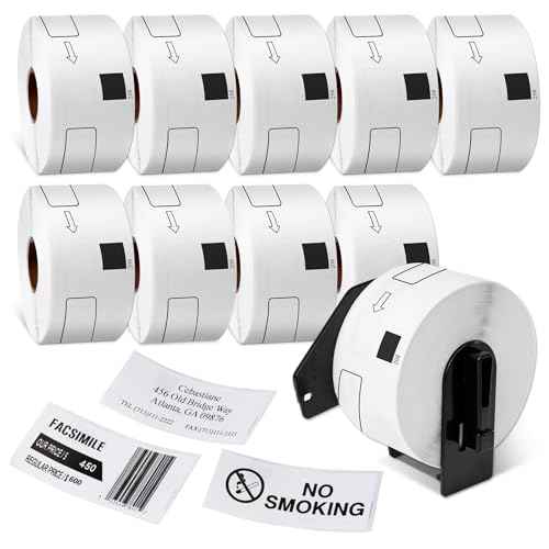 Replace for Brother DK-1208 Die-Cut Large Address Paper Labels, 1.4 in x 3.5 in, 400 per Roll/ 4000 Labels for QL-800 ql-820nwb Printer, 10 Rolls + 1 Frame