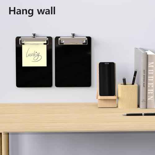 Mini Clipboard 50 Pack, 5 x 7 Plastic Small Black Clip Boards with Low Profile Clip, Memo Size for Classroom, Teacher, Students, School & Office Supplies