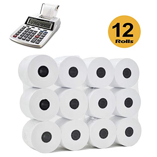 BuyRegisterRolls 12 Rolls White 2 1/4 x 150 ft Adding Machine Tape Paper