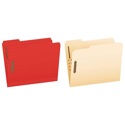 Pendaflex Fastener Folders, Letter Size, Red, 50 per Box, with 2 Fasteners and 1/3 Cut Tabs in Left, Right, Center Positions