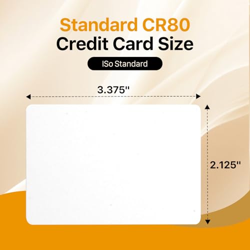 CR80 30 mil Blank PVC ID Cards, 200 Pack for Photo ID Printers (Double-Sided, No Chip)