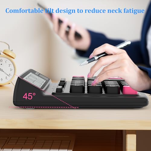 Yxzzhx Black Desktop Calculator with 5-Inch LCD, 12-Digit Solar & Battery Power