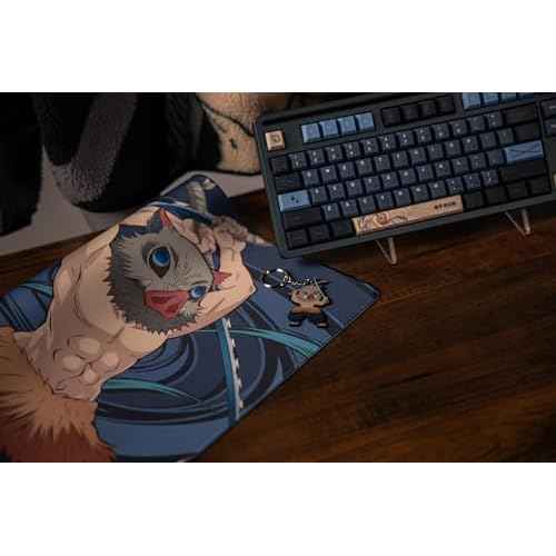 Demon Slayer Kimetsu No Yaiba Inosuke Gaming Mouse Pad, Computer Mouse Mat, Flat Stitched Edge, Non-Slip Rubber Base, Gamers & Office Use - Officially Licensed