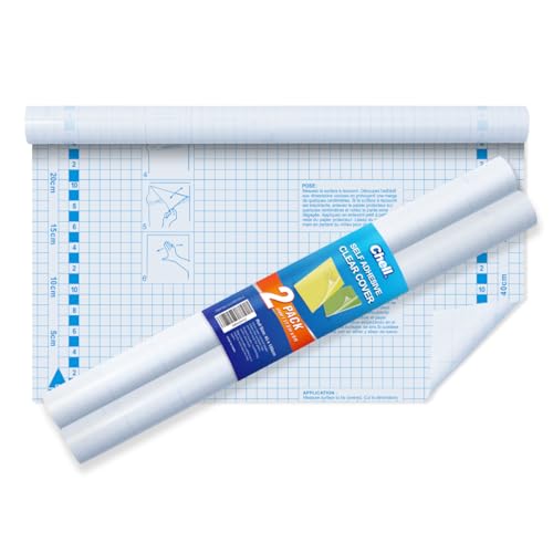 Chell 2 Pack Clear Contact Paper Self Adhesive Book Cover 17.5in x 5ft — Protects & Waterproofs Books