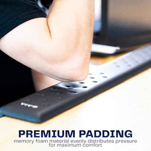 VIVO Ergonomic Long 30¡± Wrist Pad, Non-Slip Memory Foam Arm Rest for Desk, Elbow Cushion with L-Shaped Edging, Black, DESK-WR30