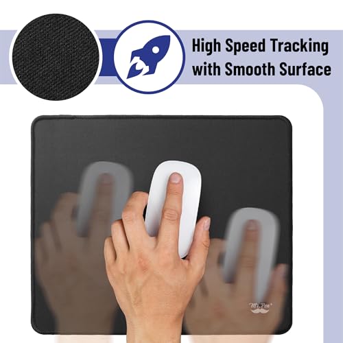 Black 12.5x10.5 inch Mouse Pad, 2 Pack for Wireless Mice, Gaming & Office