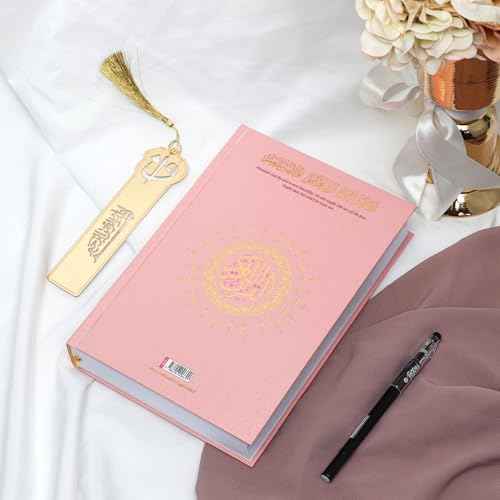 Shaded Quran Text Mushaf with Full Tracing & Bookmark | Ideal Book for Writing and Learning Quran Text | Large Size;6.6*9.4 inch/17*24cm,Perfect Ramadan,Eid,Umrah Gift for Muslim Women Men Child(Pink)