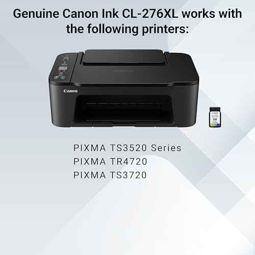 Canon CL-276 XL Genuine Color Ink Cartridge, Compatible with TS3520/3522, TR4720/4722, TS3720/3722