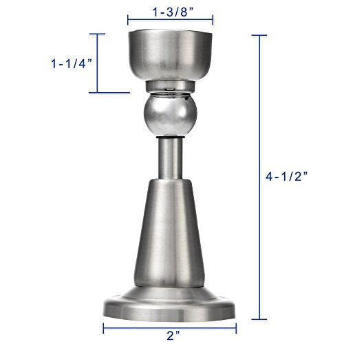 DS-002 Stainless Steel Soft-Catch Magnetic Door Stop in Brushed Satin Nickel, Wall Mount (BSN 4 Pack)